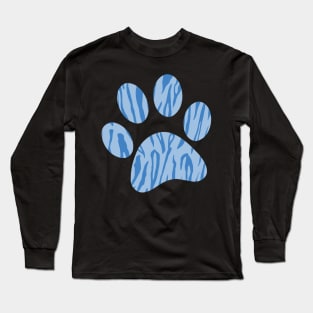 Blue Tiger Print Long Sleeve T-Shirt